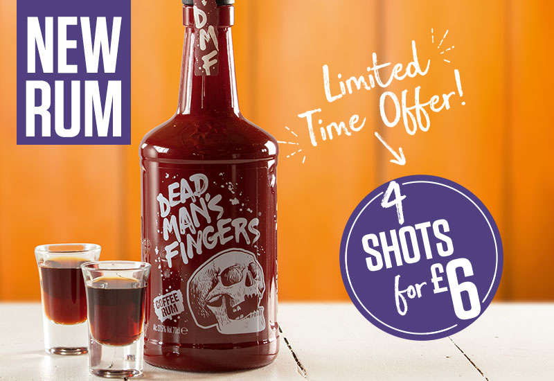 NEW DEAD MAN’S FINGERS COFFEE RUM SHOTS - 4 FROM £5.50